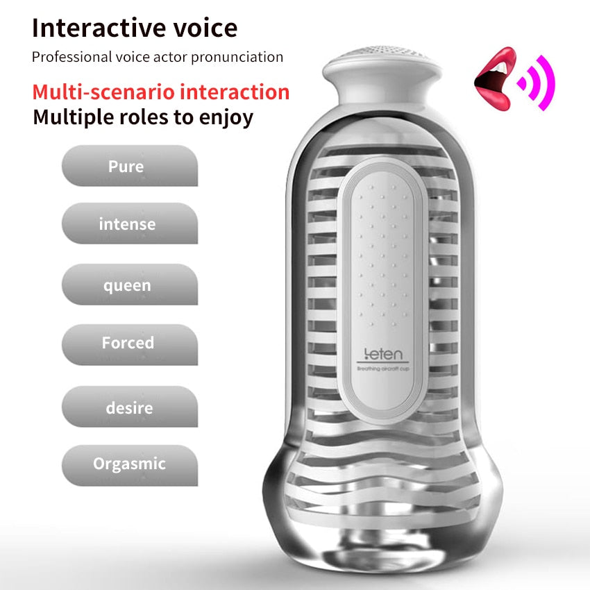 Leten Anal Male Masturbator Cup 3 Levels SPA Massage Suction with Female Sex Moaning Virtual Hip Sex for Men Masturbation Cup
