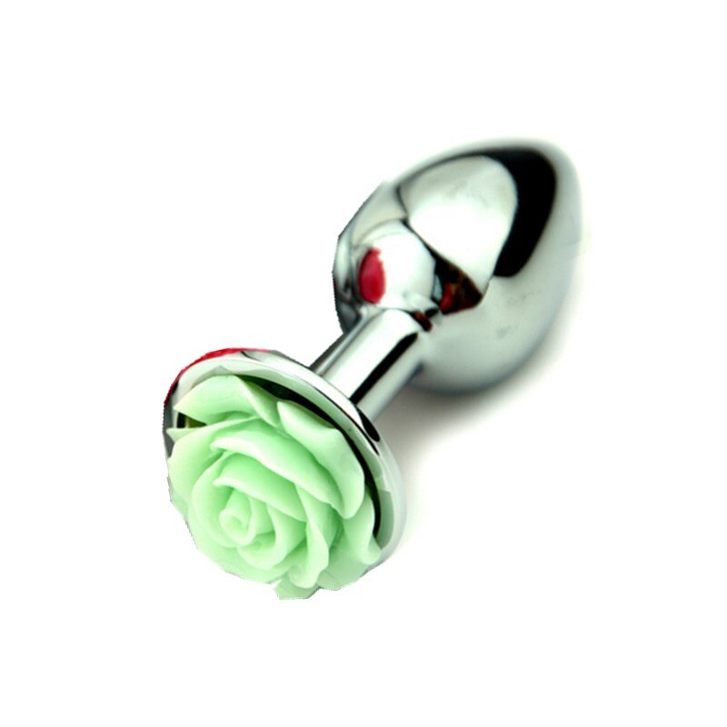 Rose Flower Anal Plug for Men and Women Masturbator Adult Sex Goods Stainless Steel Butt Toys Adults Products