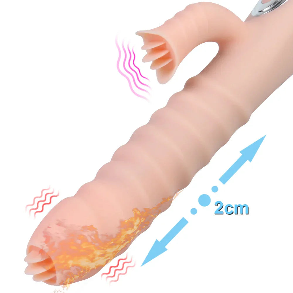เครื่องนวดช่องคลอดและจุดจี 12 ระบบสั่น 5 โหมด ยืดหดได้ Dildo มีระบบทำความร้อน เครื่องสั่นเลียลิ้น กระตุ้นปุ่มกระสัน