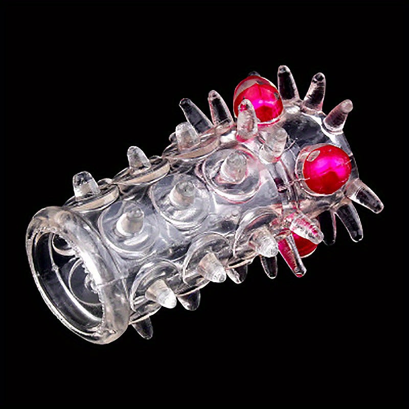Clear Rubber Penis Rings with Beads for Men: Flexible. Waterproof. and No Battery Required - Adult Sex Toy for Enlargement and Delayed Ejaculation