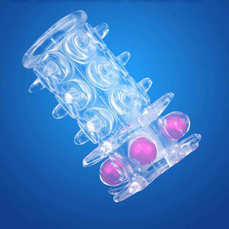 Clear Rubber Penis Rings with Beads for Men: Flexible. Waterproof. and No Battery Required - Adult Sex Toy for Enlargement and Delayed Ejaculation