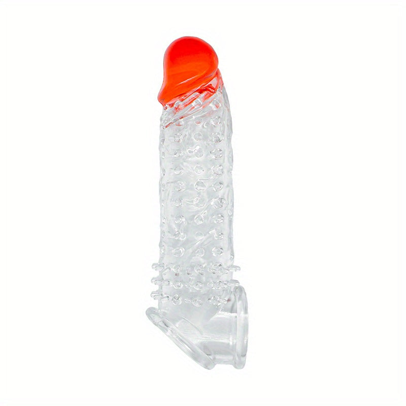 Ultra-Realistic Textured Penis Sleeve With Extender & Testicle Ring - Reusable. Enhances Size & Girth. Ideal For Couples