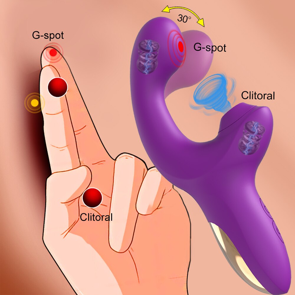 20ความเร็วที่มีประสิทธิภาพ Dildo Vibrator หญิง Clit Sucker Clitoris Stimulator เลียนแบบนิ้วมือ Wiggling เซ็กซ์ทอยสำหรับสตรี