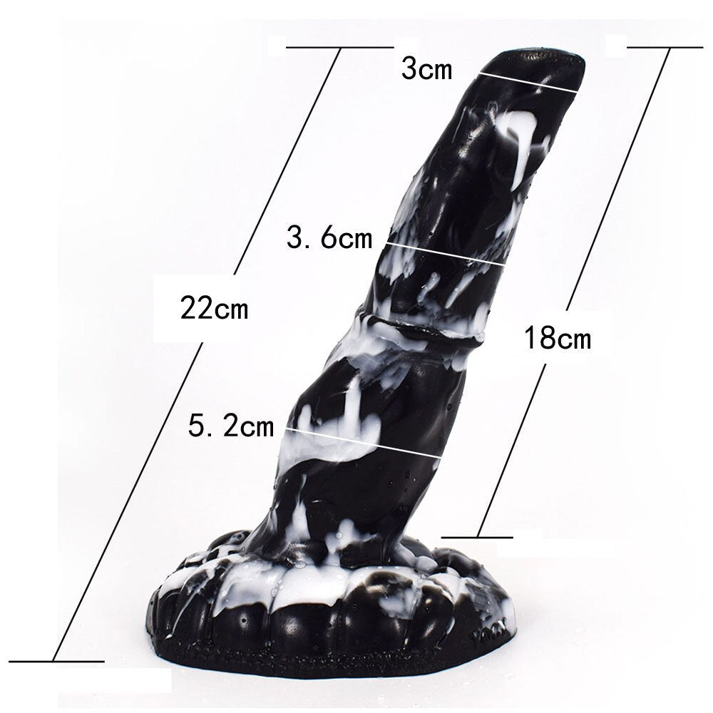 2021 New Black White Animal Horse Dildo Dog Wolf Fake Penis Sex Toys for Women Vagina Anal Masturbator Suction Lesbian Flirting