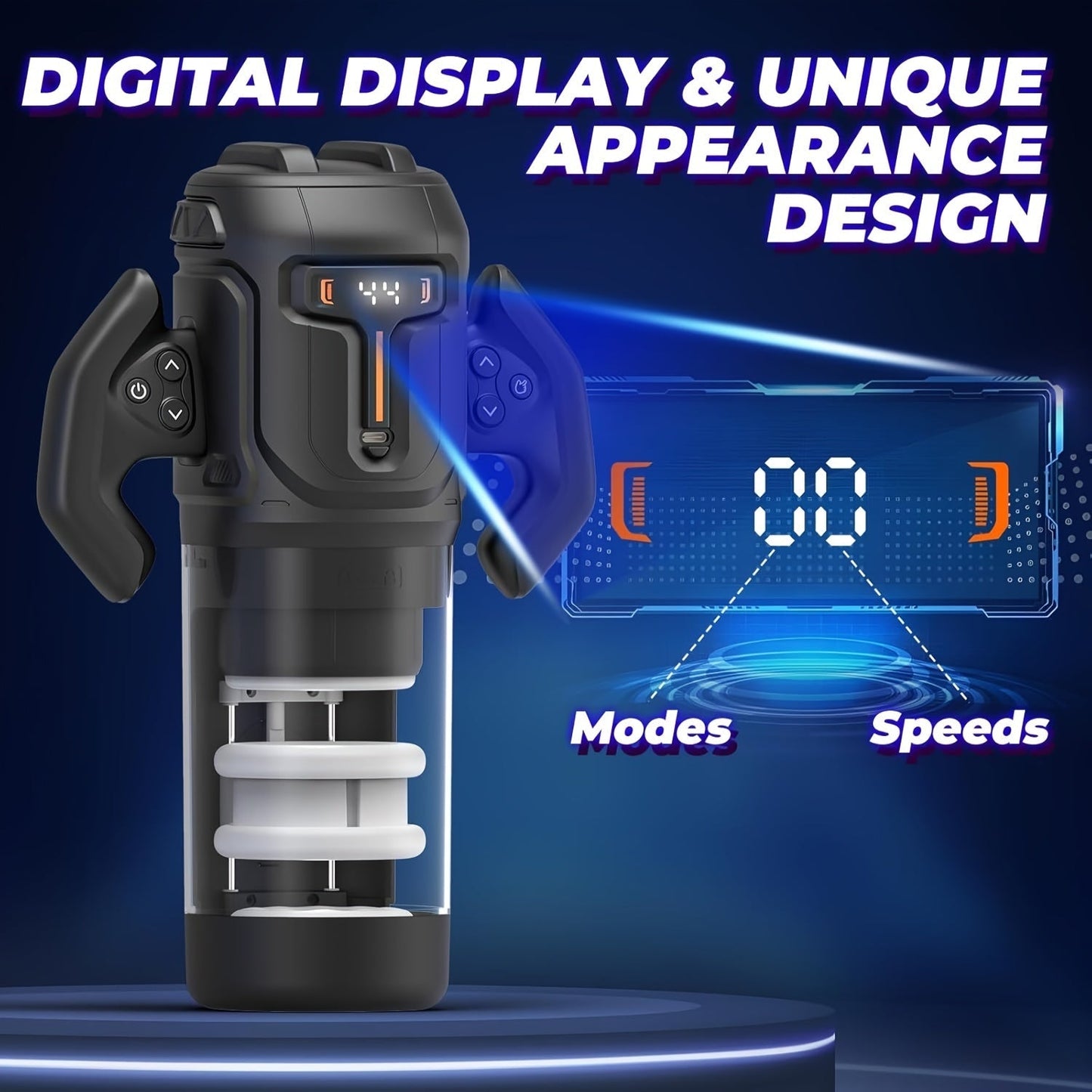 Automatic Male Masturbator Sex Toys. Unique Male Sex Toys With 4 Thrusting & Rotating Modes For 4 Speeds. Male Stroker With Handles & Digital Display & One-Click Burst For Men. Sergeant Major