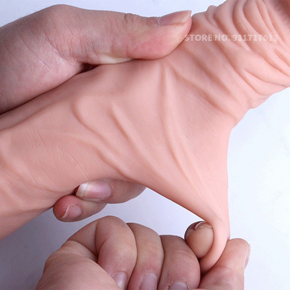 Reusable Liquid Silicone Penis Delay Ejaculation Male Sex Toys