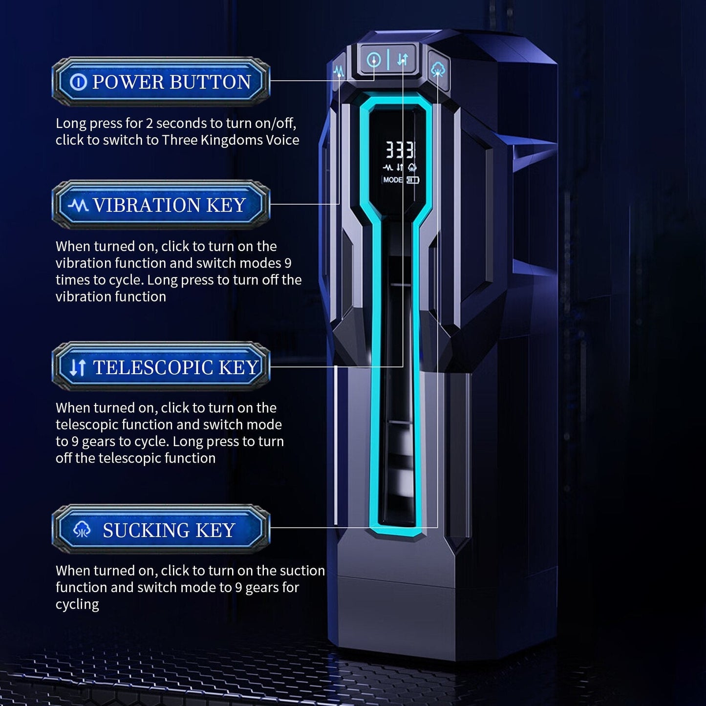 Automatic 18-piece Vibrating Male Masturbator Sex Toy for the Vagina