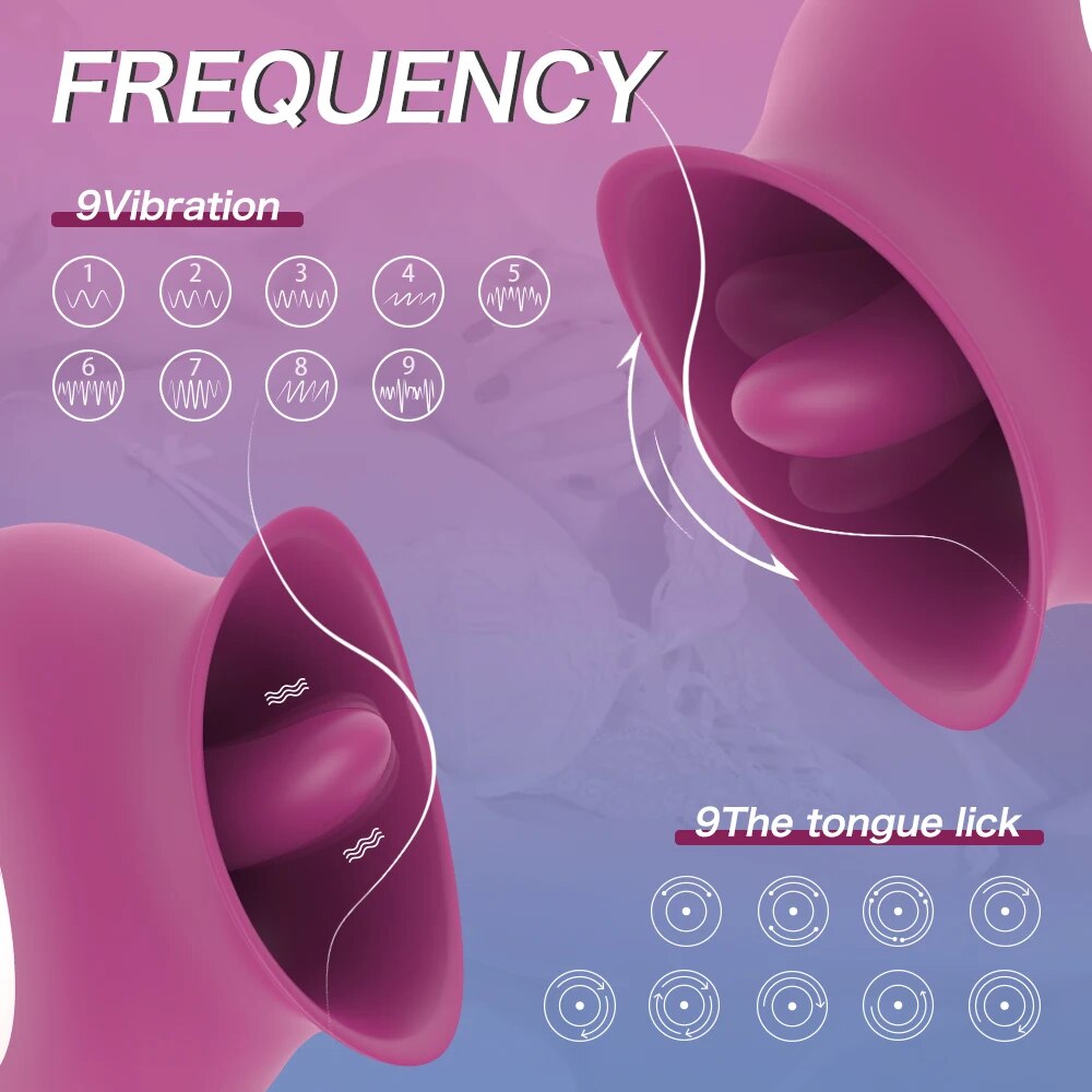 Clitoral Sucking Vibrator for Women Licking Tongue Sex Toy Nipple Stimulator