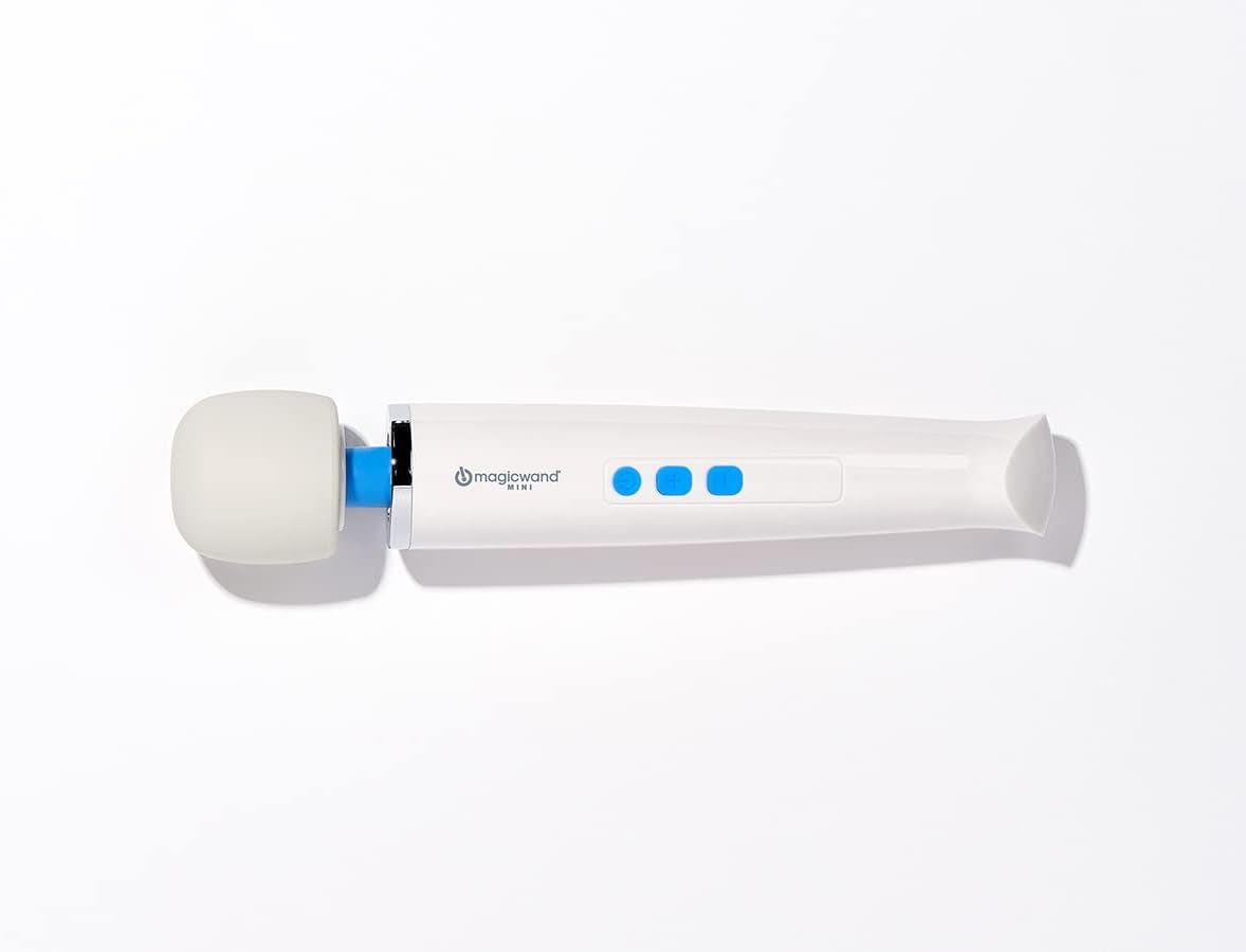 Magic Wand Mini HV-135 - ไร้สาย - กะทัดรัด ปรับความเร็วได้หลายระดับ พร้อมหัวซิลิโคนอ่อนนุ่มและคอที่ยืดหยุ่น - เครื่องนวดส่วนตัวสำหรับผู้หญิง นวดคอ มือ หลัง กล้ามเนื้อ และศีรษะ