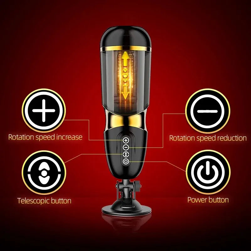 Automatic Rotating Pussy for Men Silicone Self-Pleasure Masturbation Cup 10*10 Modes Sex Toy Realistic Vagina for Adult Men