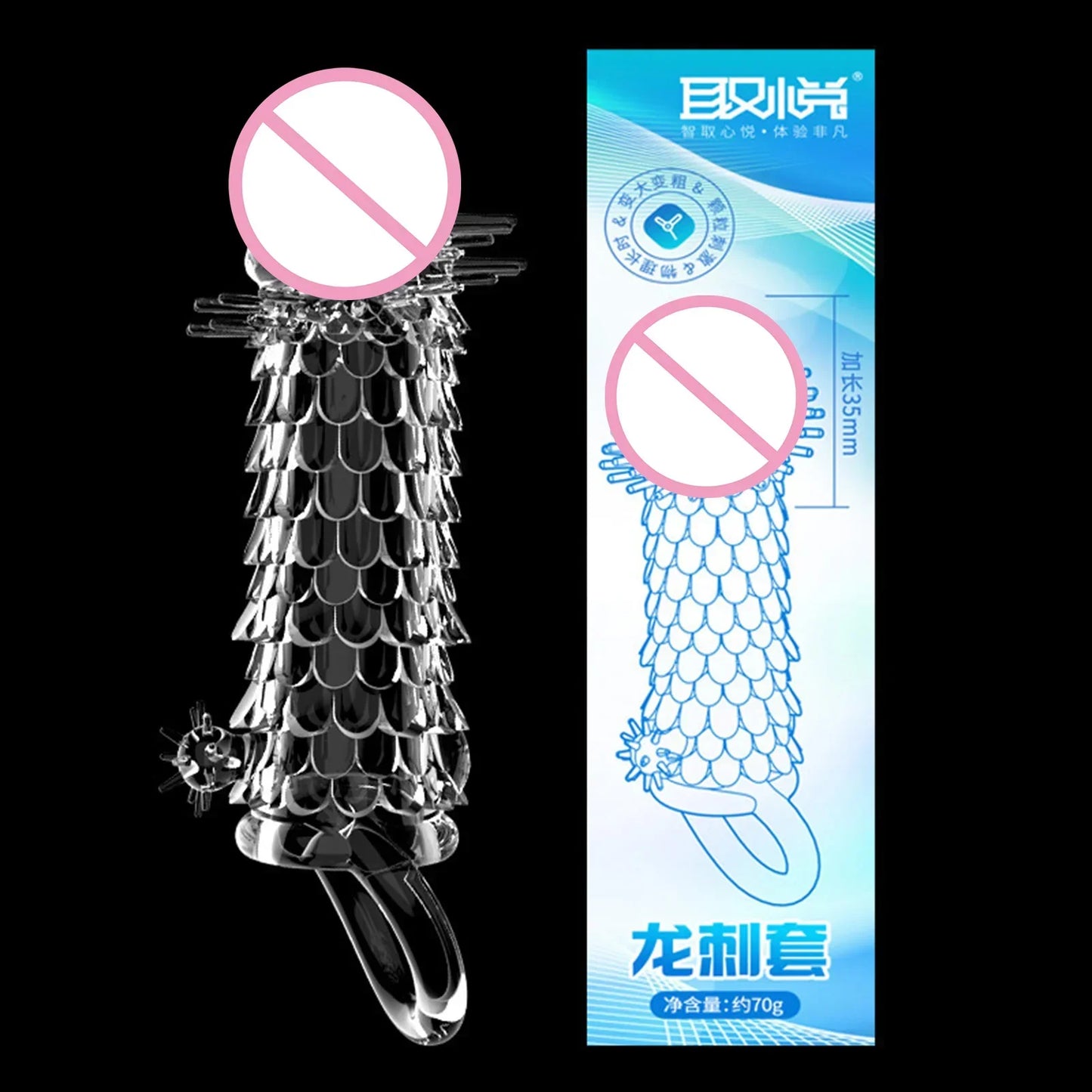 3D Crystal Condoms Dick Extender Penis Lengthen Bold Sleeve Sex Toys n Useful Sex Supplies