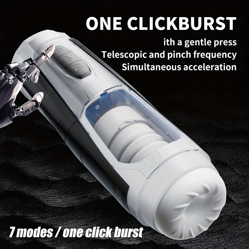 Mecha Warrior Airplane Cup Telescopic Sucking Heating Airplane Cup Male Masturbator Adult Products