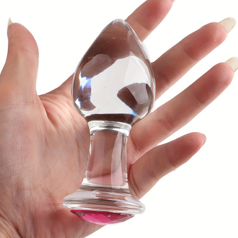 Crystal anal plug anal beads masturbation crystal diamond massage stick glass dildo anal plug sex toy