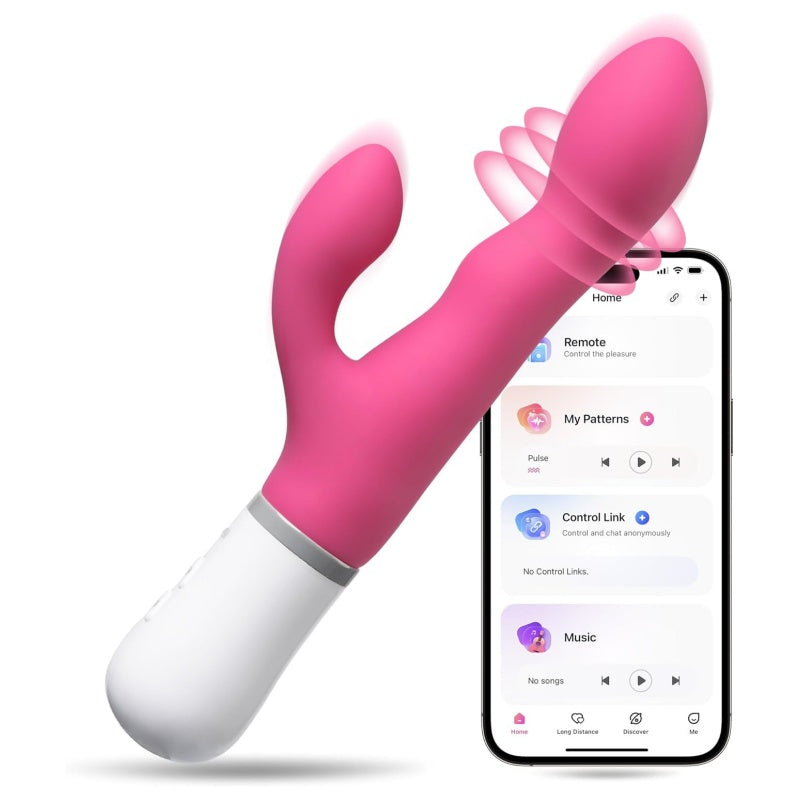 LOVENSE Nora Rabbit Vibrator พร้อม APP Control อุปกรณ์สั่นกระต่ายสีชมพู พร้อมมอเตอร์คู่ อุปกรณ์กระตุ้นต่อนยอน ดิลโด้นวด ของเล่นทางเพศสำหรับผู้หญิงไร้สาย พร้อมสมาร์ทโฟน