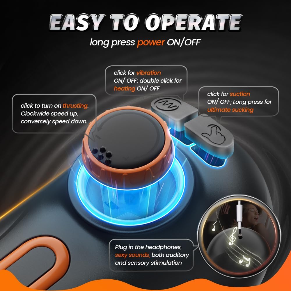 Ulovime Automatic Male Masturbator Cup พร้อมฟังก์ชันกระแทก ดูด สั่น และทำความร้อน อุปกรณ์ช่วยสำเร็จความใคร่สำหรับผู้ชาย มีเสียงเซ็กซี่ ช่องคลอดจำลอง 3 มิติสำหรับกระตุ้นองคชาต ของเล่นผู้ใหญ่สำหรับความสุขของผู้ชาย