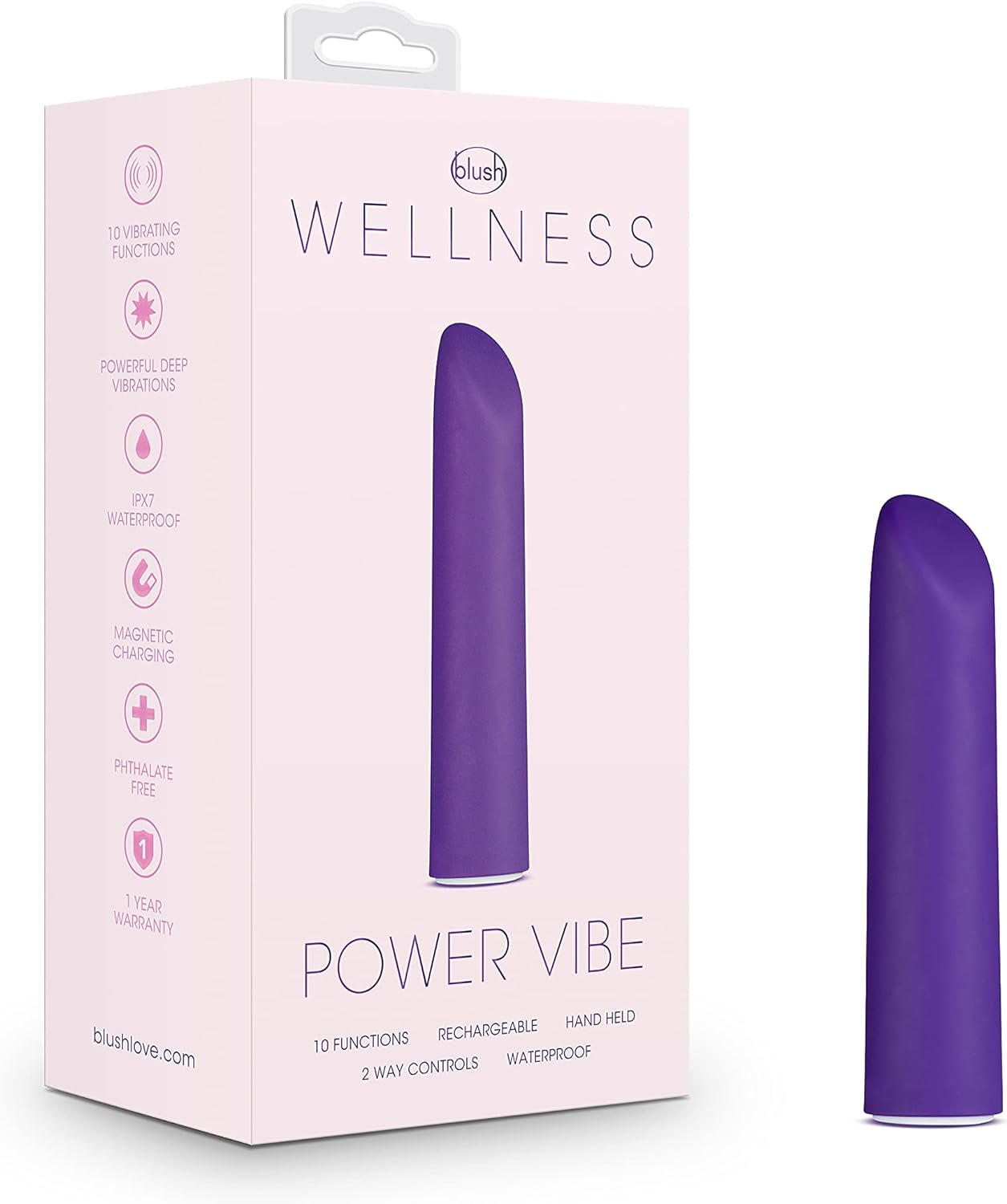 Blush Wellness Dual Sense - ไม้นวดซิลิโคนนุ่มพิเศษแบบสัมผัสที่ไวต่อการเคลื่อนไหว - นวัตกรรมใหม่ - เหมาะสำหรับกล้ามเนื้อที่ปวดเมื่อย - ฟังก์ชันการสั่นสะเทือนที่ทรงพลัง 10 แบบที่ปลายทั้งสองข้างของไม้นวด - กันน้ำระดับ IPX7