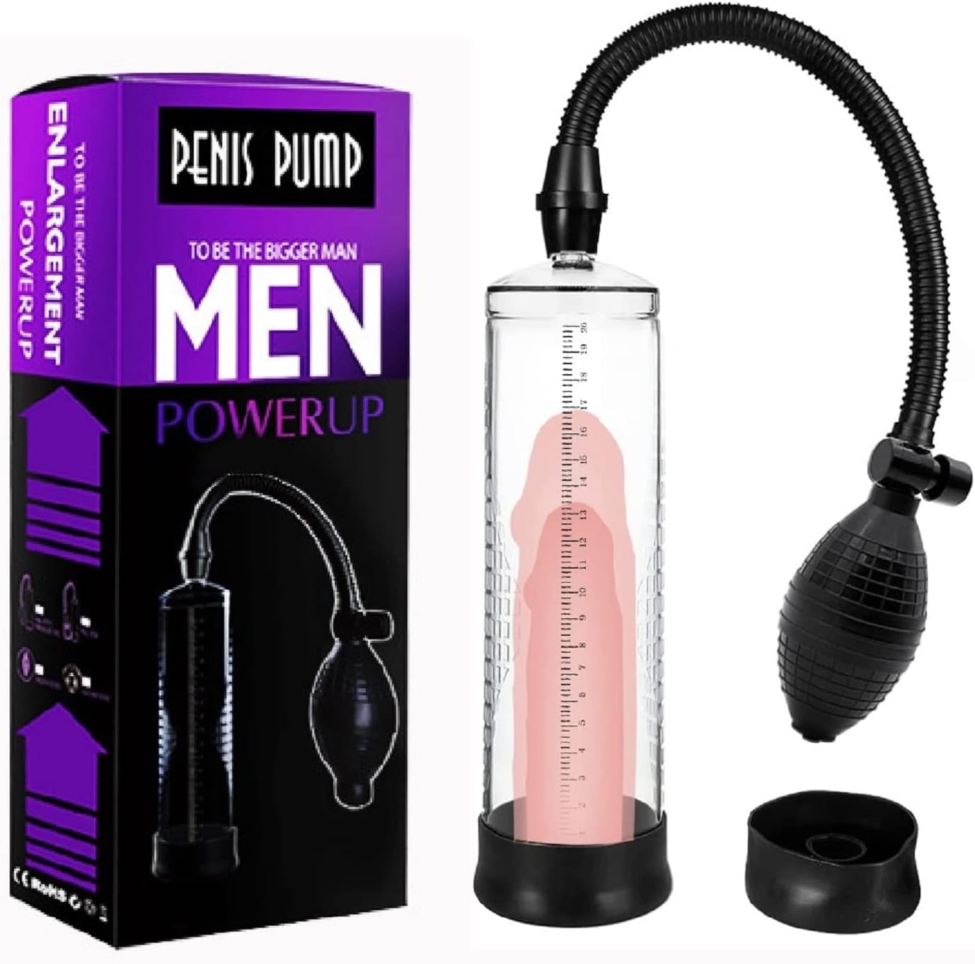 Men's Vacuum Pump Plus Pump Men's Enhanced Growth Pump 118511T Pen Cup Stable Professional Set Solid Vacuum Pump Home Performance Pump (Transparent/BB)