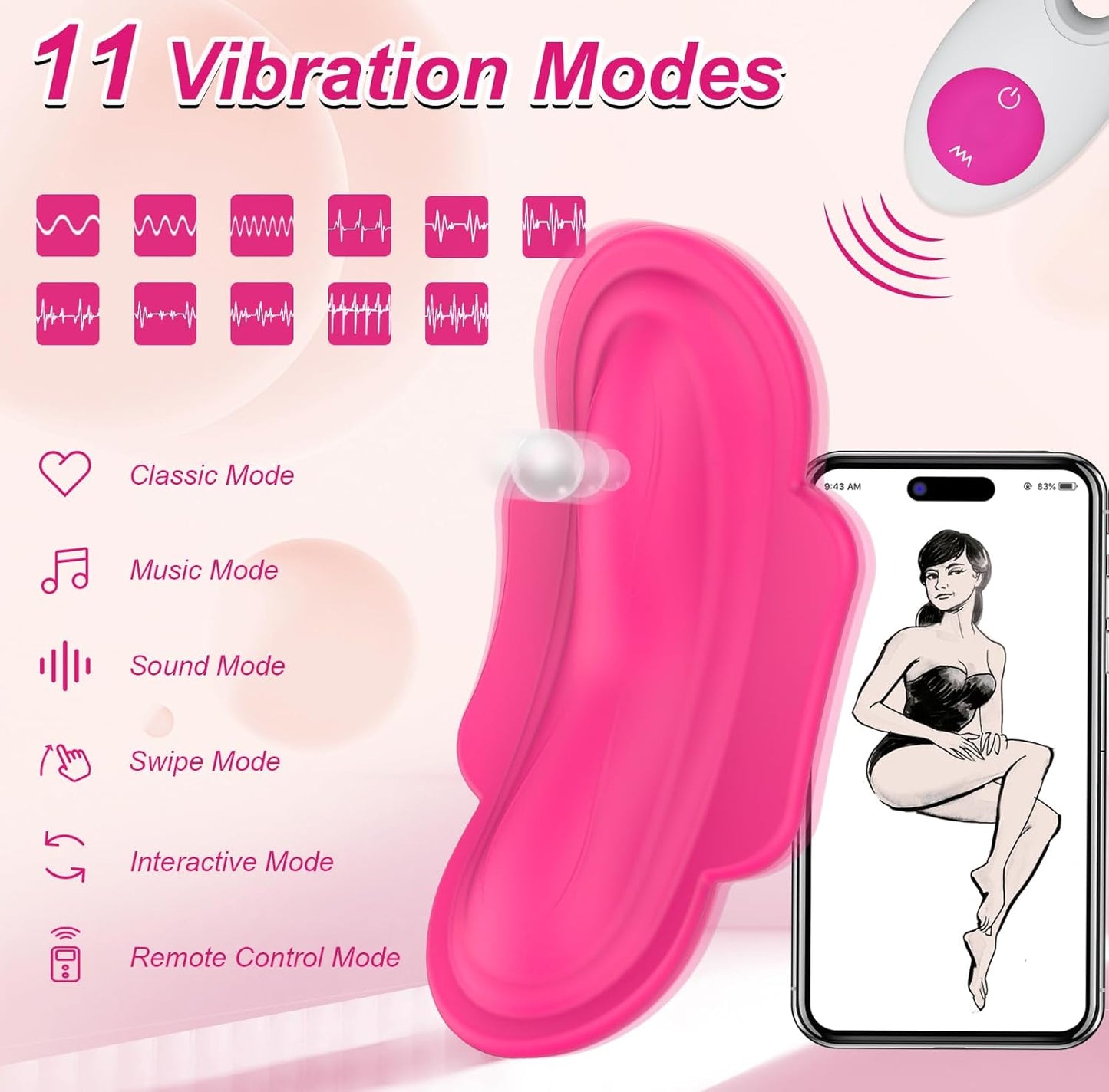 กางเกงในแบบสวมใส่ APP รีโมทควบคุมเครื่องสั่นสำหรับผู้หญิงหรือคู่รัก ของเล่นทางเพศสำหรับผู้ใหญ่ เครื่องสั่นรูปไข่ผีเสื้อขนาดเล็กสำหรับกระตุ้นคลิตอริส ของเล่นรูปกุหลาบ เครื่องกระตุ้นจุด G และช่องคลอดพร้อมเครื่องเลียลิ้นจำลอง