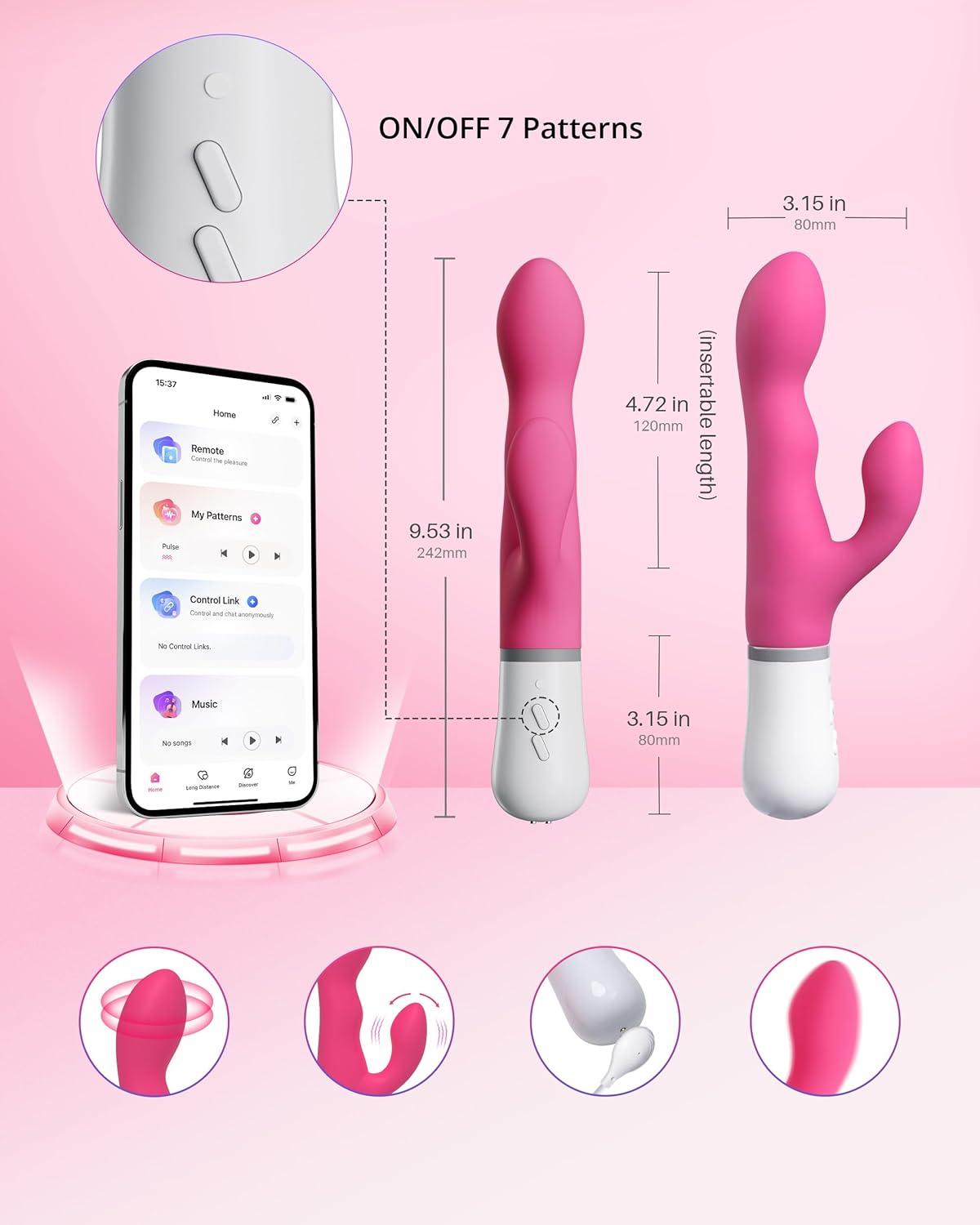 LOVENSE Nora Rabbit Vibrator พร้อม APP Control อุปกรณ์สั่นกระต่ายสีชมพู พร้อมมอเตอร์คู่ อุปกรณ์กระตุ้นต่อนยอน ดิลโด้นวด ของเล่นทางเพศสำหรับผู้หญิงไร้สาย พร้อมสมาร์ทโฟน