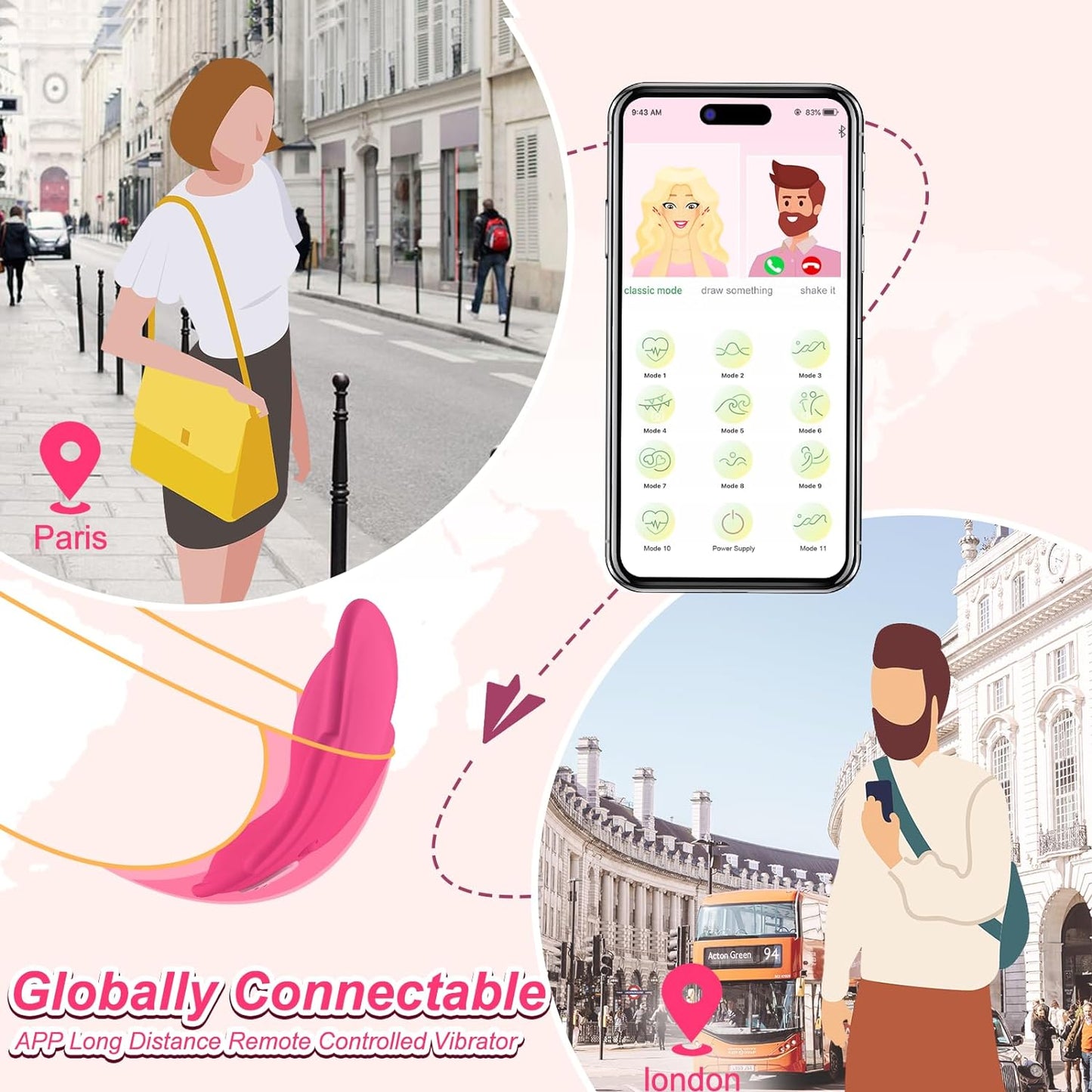 กางเกงในแบบสวมใส่ APP รีโมทควบคุมเครื่องสั่นสำหรับผู้หญิงหรือคู่รัก ของเล่นทางเพศสำหรับผู้ใหญ่ เครื่องสั่นรูปไข่ผีเสื้อขนาดเล็กสำหรับกระตุ้นคลิตอริส ของเล่นรูปกุหลาบ เครื่องกระตุ้นจุด G และช่องคลอดพร้อมเครื่องเลียลิ้นจำลอง