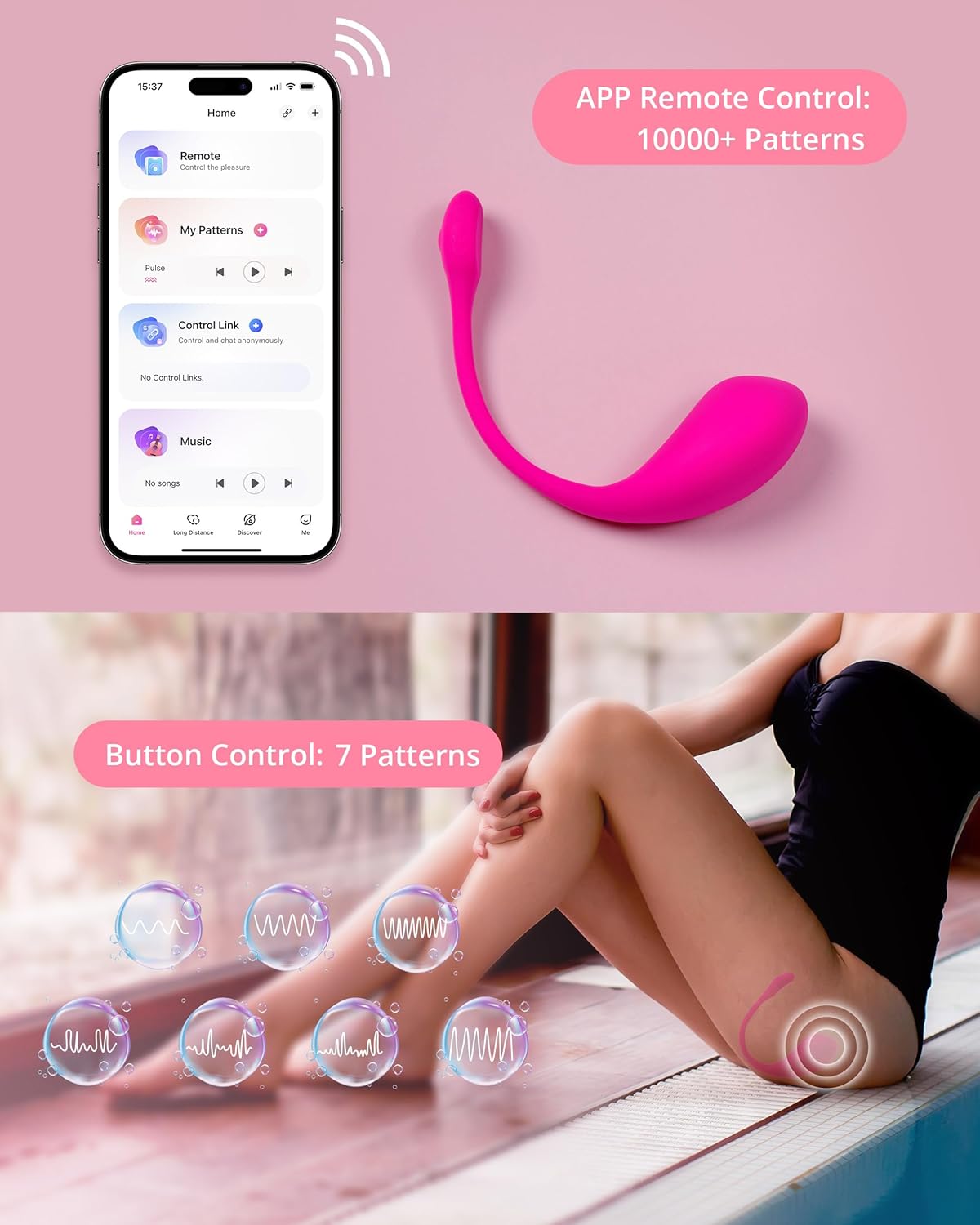 LOVENSE Lush 2 Remote Vibrator with App. Long Distance Remote Controlled G-spot Stimulator Egg Vibrators Bluetooth Adult Sex Toys & Games Powerful Vibrations for Women Couples Discreet Pleasure