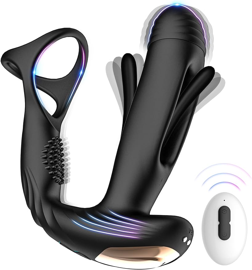 Prostate Massager Vibrator with 10 Flapping & Vibration Settings. Remote Control Anal Plug Anal Vibrator Sex Toys for Men. Anal Sex Toys Vibrators with Penis Ring Adult Toys. Sex Toy Adult Sex Toys
