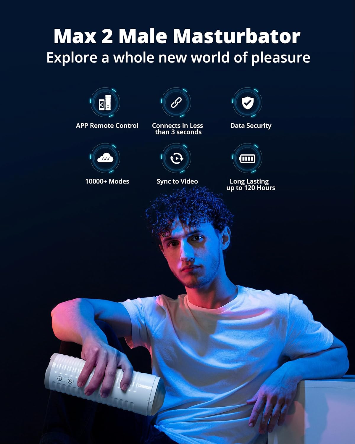 LOVENSE Max 2 Male Masturbator Sex Toys. Automatic Vibration Sex Machine Pocket Pussy with 360 Degree Contractions. Male Stroker Sucking Toys. 3D Realistic Pussy Pocket for Men's Oral Sex Toy