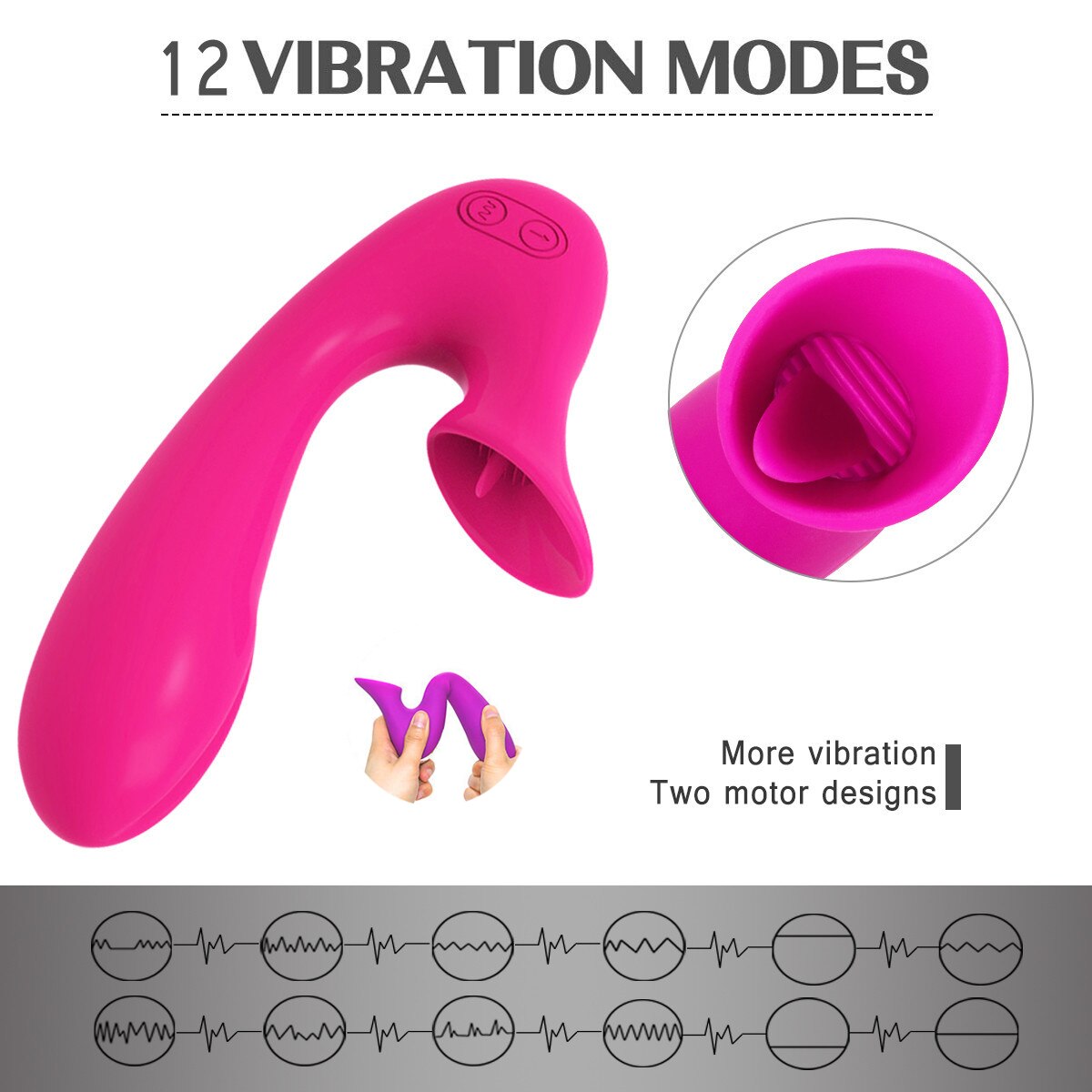 Abhoth Tongue Lick เครื่องสั่นลิ้นสำหรับผู้หญิง 12 สปีด เครื่องนวดไฟฟ้า AV จุด G เครื่องสั่นสำหรับผู้หญิง ของเล่นเซ็กซี่สำหรับผู้ใหญ่ 18+