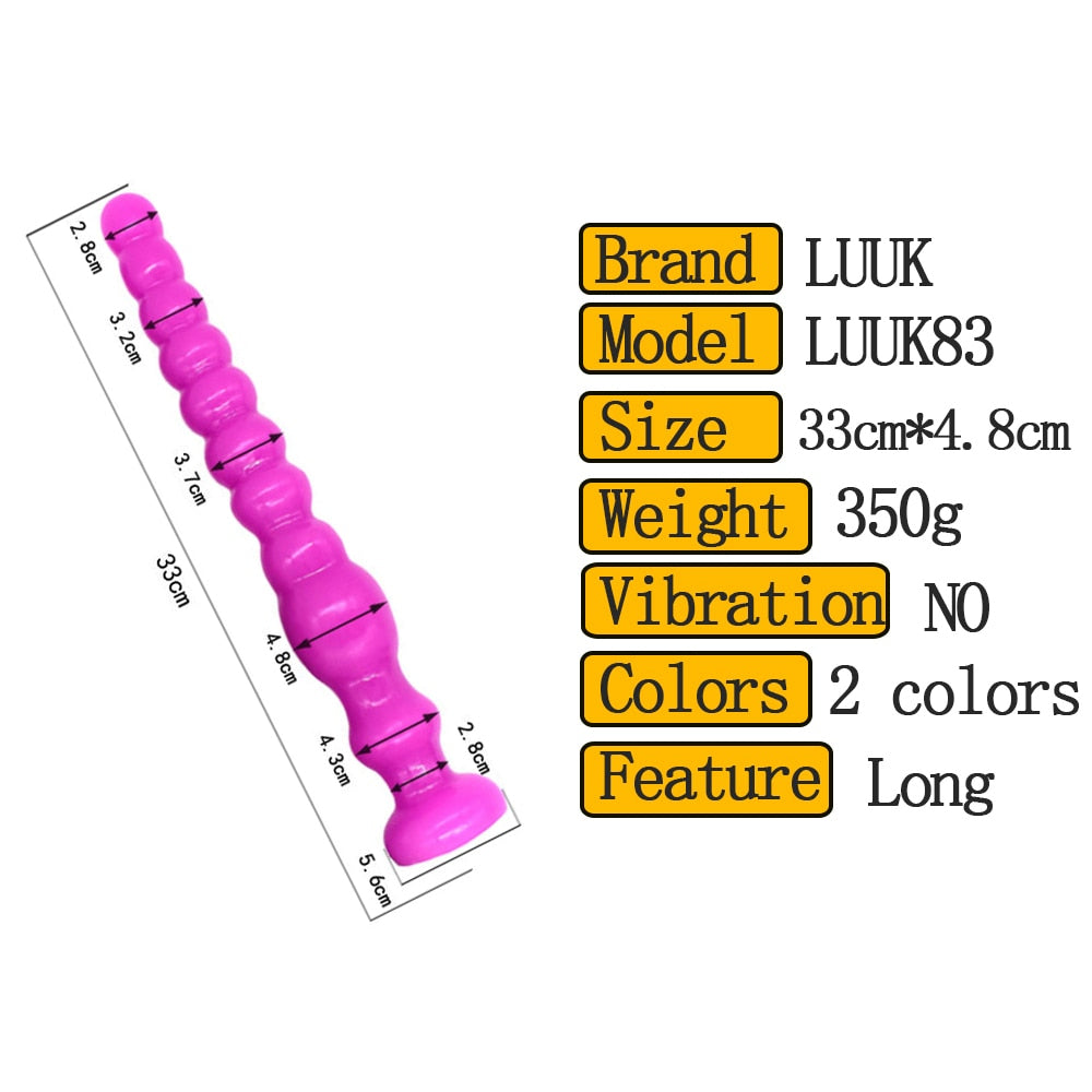 Anus Backyard Beads จุกเสียบก้นแบบยาวพร้อมฐานจุ๊บยางสำหรับนวดต่อมลูกหมาก ของเล่นทางเพศสำหรับผู้หญิง ผู้ชาย ผลิตภัณฑ์สำหรับผู้ใหญ่