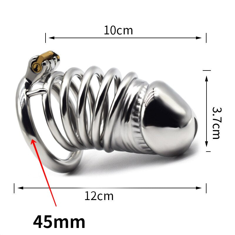 BDSM Adult Sex Toys Penis Cage Dick Ring Chastity Fetish Gay Slave Penis Extender Stainless Steel CB Lock Leten Scrotum