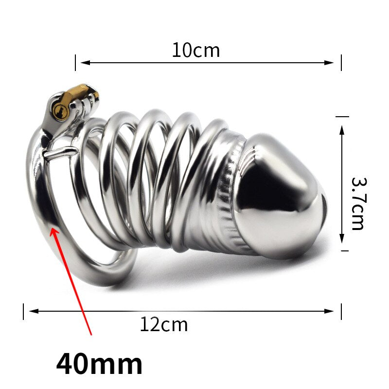 BDSM Adult Sex Toys Penis Cage Dick Ring Chastity Fetish Gay Slave Penis Extender Stainless Steel CB Lock Leten Scrotum