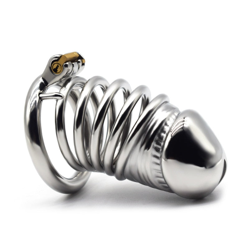 BDSM Adult Sex Toys Penis Cage Dick Ring Chastity Fetish Gay Slave Penis Extender Stainless Steel CB Lock Leten Scrotum