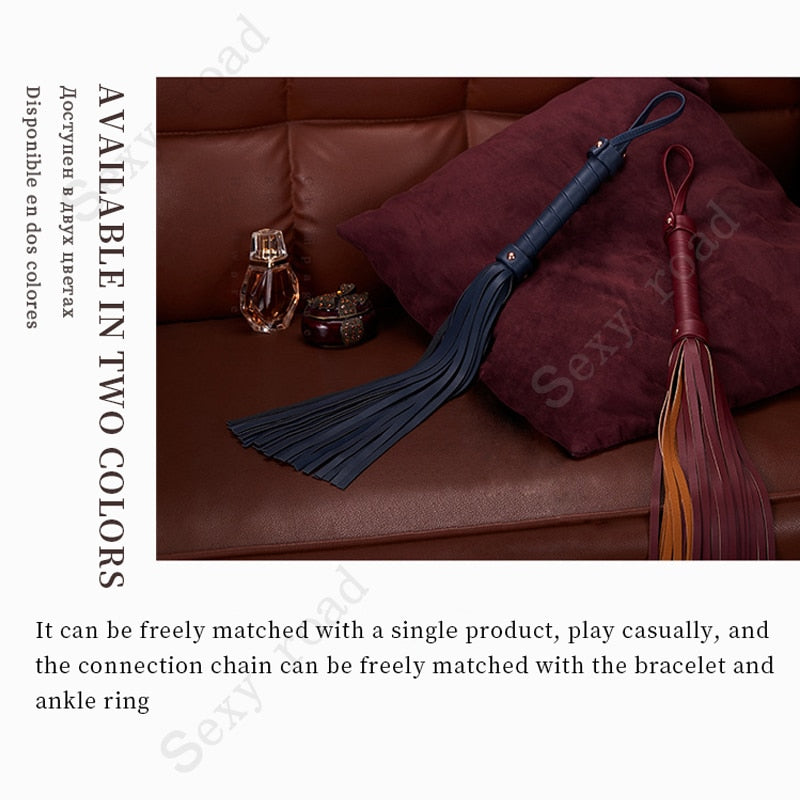 BDSM ชุดเครื่องราง Bundle Bondage หนังชุดยับยั้งชั่งใจทาส Handcuffs ห่วง Whip สุนัข Slave เกมสำหรับผู้ใหญ่