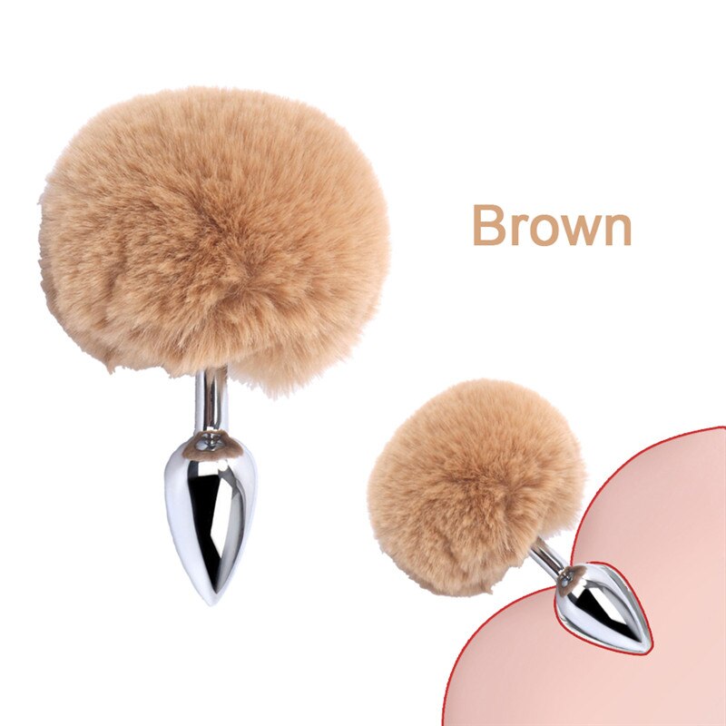 Bunny Tail Fur Butt Anal Plug Toy Stainless Steel Smooth Touch Metal Butt Plug Sex Toys for Woman Men Gay Adult Sex Products