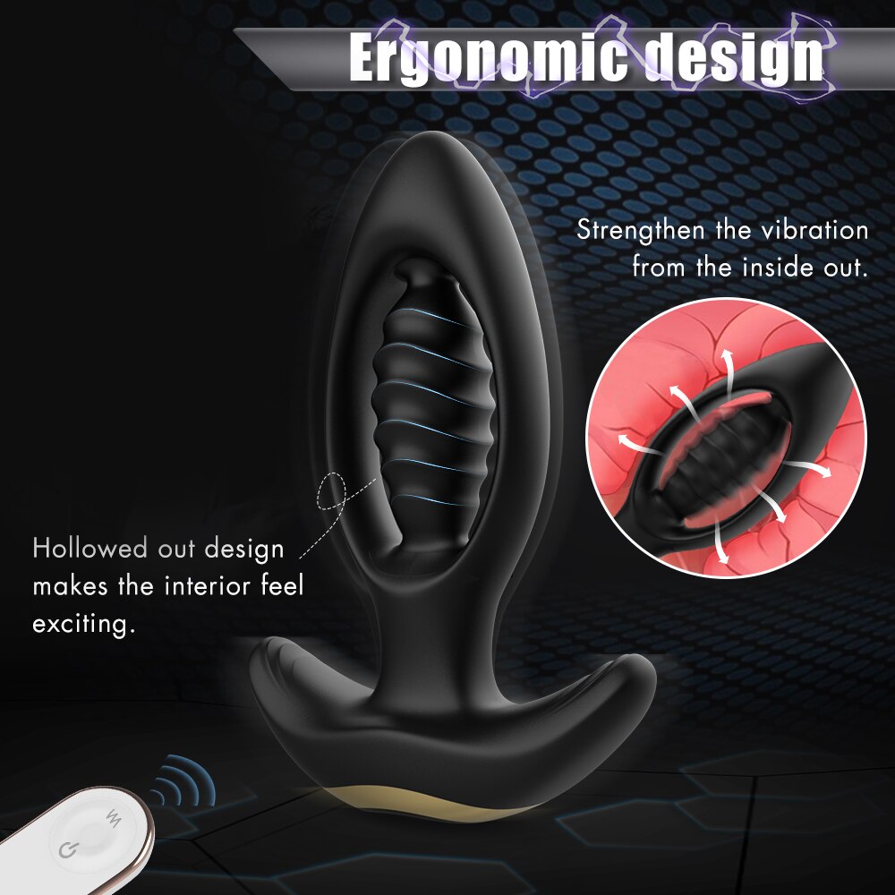 ที่สั่นปลั๊กก้น Dildo Vibrator การนวดแบบไร้สายรีโมทคอนโทรลปลั๊กทวาร กระตุ้น G-Spot ของเล่นทางเพศสำหรับผู้ชาย/ผู้หญิง