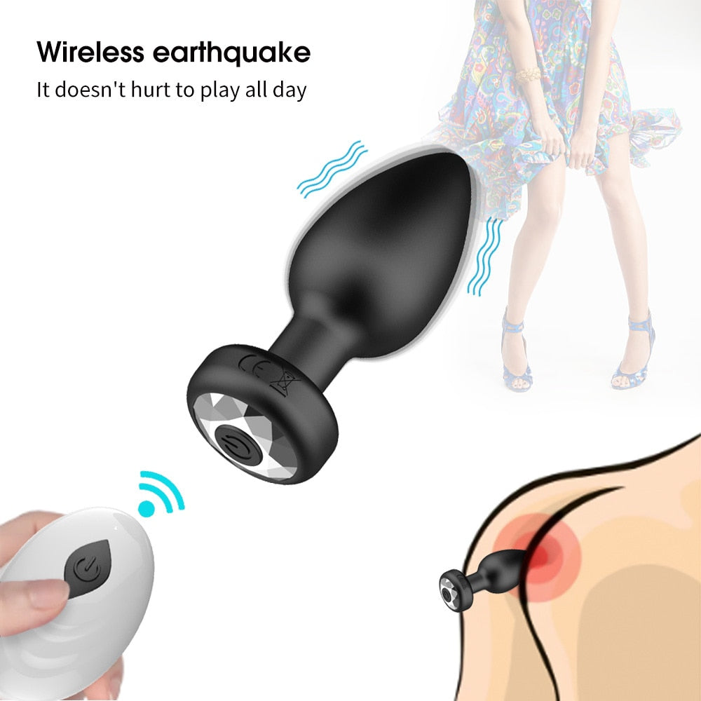 Butt Plug Anal Plug Vibrators Unisex Sex Stopper Wireless Anal Vibrator for Men Women Anal Trainer Sex Toys for Adults 18 Couple