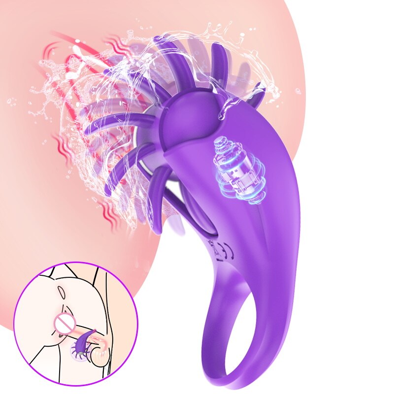 Penis Ring Cock Vibrator สำหรับคู่รัก ผู้หญิงเลีย ช่องคลอดสั่น Clit Stimulator G Spot Orgasm ล็อคชาย Cockring สำหรับผู้ชาย ของเล่น