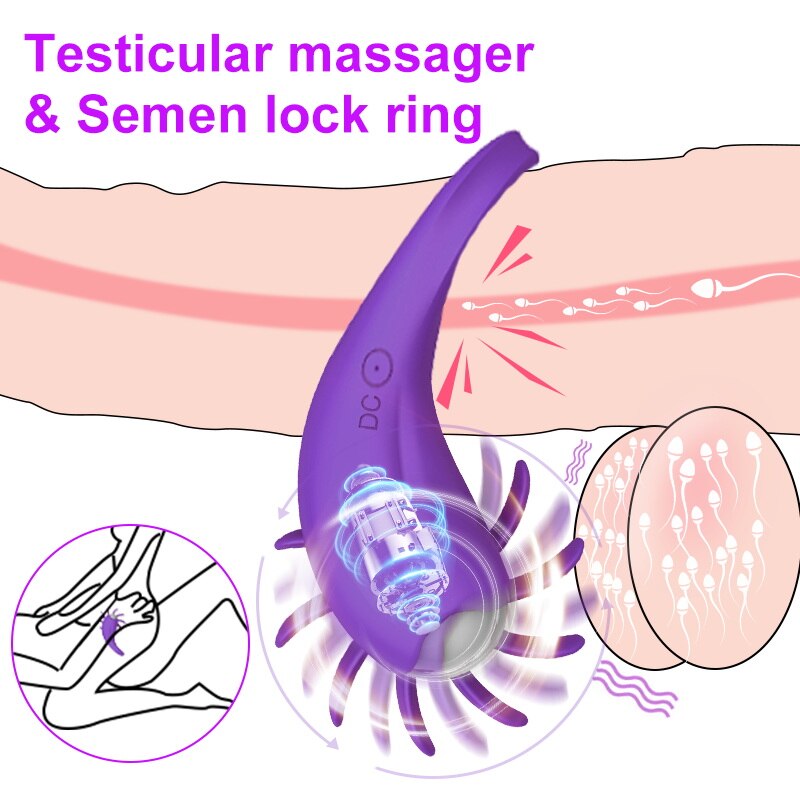 Penis Ring Cock Vibrator สำหรับคู่รัก ผู้หญิงเลีย ช่องคลอดสั่น Clit Stimulator G Spot Orgasm ล็อคชาย Cockring สำหรับผู้ชาย ของเล่น
