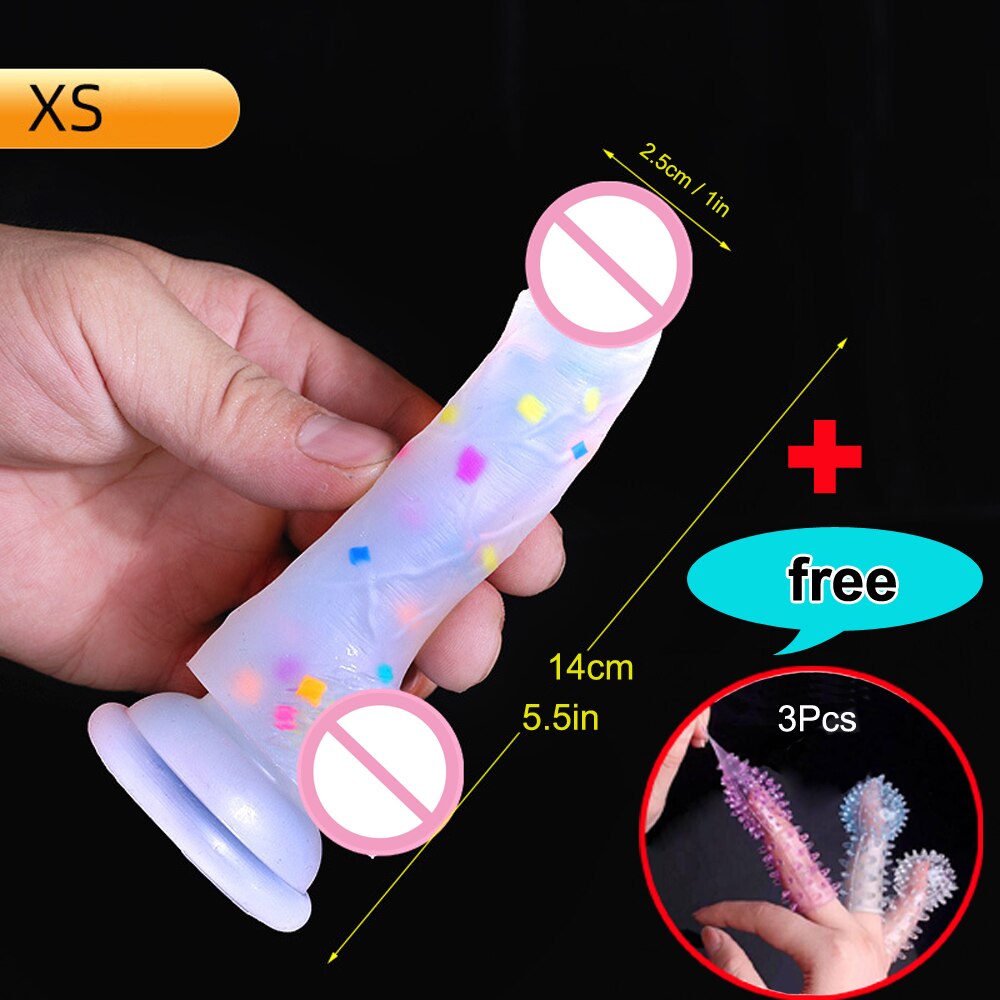 Confetti Dildo ที่สมจริงซิลิโคน Dildo. พร้อมถ้วยดูดสำหรับเล่นฟรีแบบแฮนด์ฟรี. จู๋สมจริงสำหรับผู้หญิงและคู่รัก