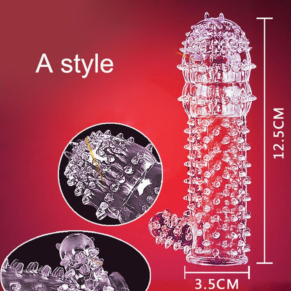 5pcs/set TPE Penis Sleeve Delay Time Crystal Cock Rings Reusable Condom Penis Extension Penis Rings Adult Sex Toys for Men