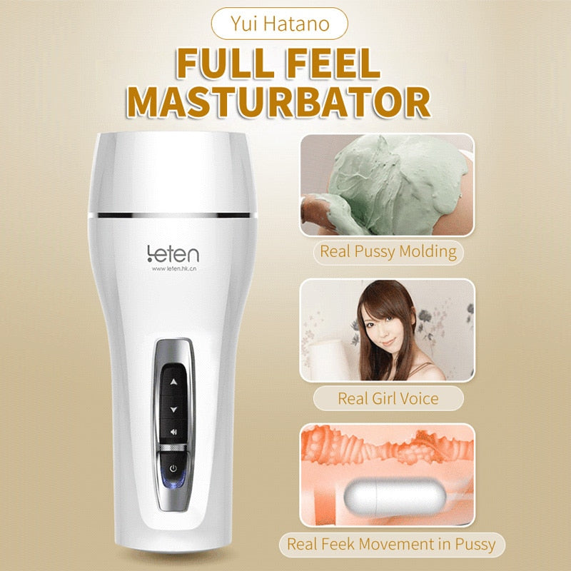 DRAIMIOR Leten Yui Hatano Pussy เครื่องช่วยสำเร็จความใคร่ชาย เสียงโต้ตอบ 10 โหมดสั่น ถ้วยเครื่องบิน ของเล่นผู้ใหญ่