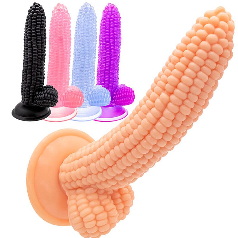 Real Corn Silicone Dildo Anal Plug Suction Cup Vegetable Dildo Sex Toy for Women Vaginal Massage G-Spot Masturbator Good