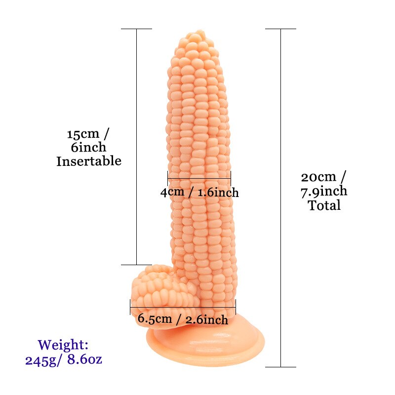 Real Corn Silicone Dildo Anal Plug Suction Cup Vegetable Dildo Sex Toy for Women Vaginal Massage G-Spot Masturbator Good