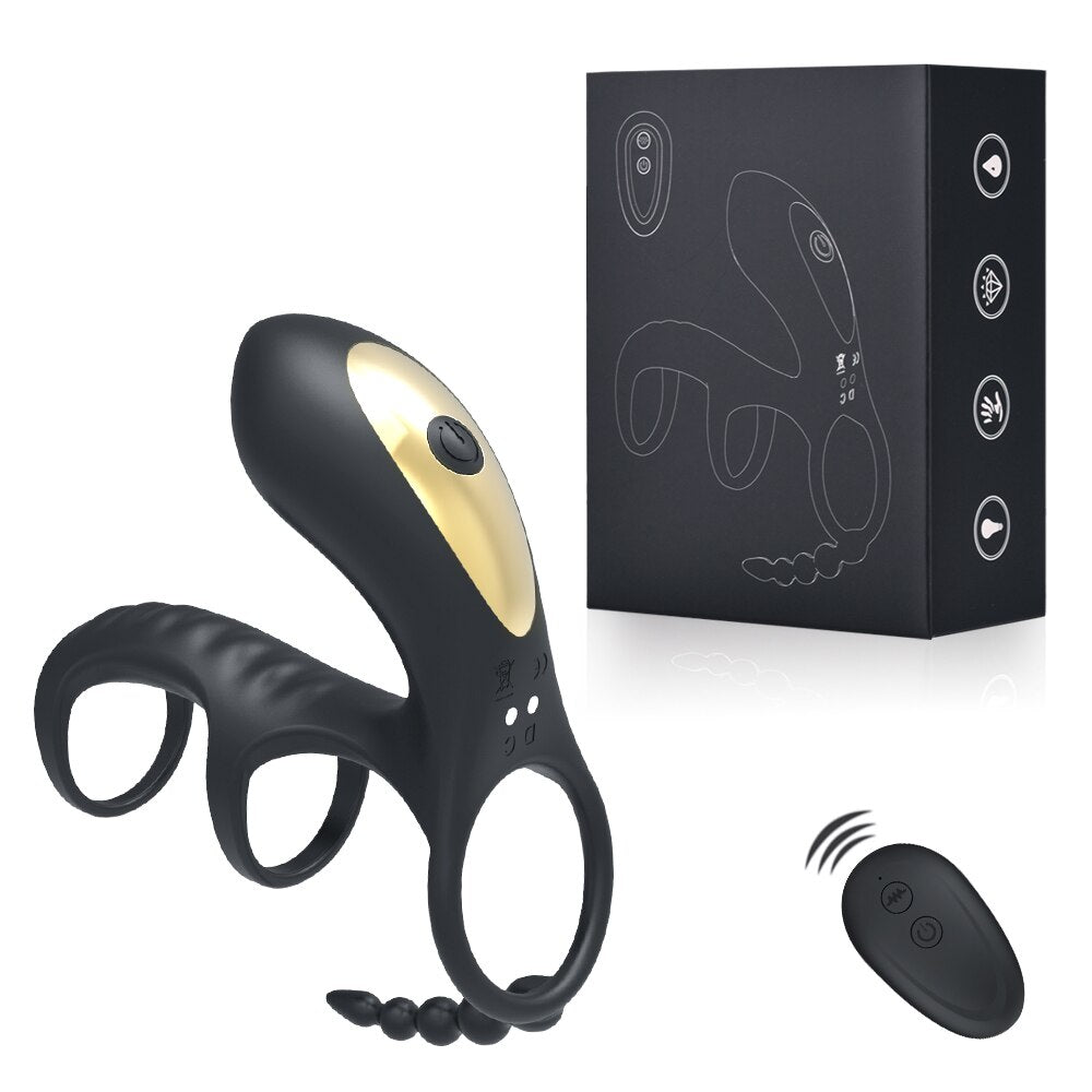 Dual Vibrating Clitoris อวัยวะเพศชาย แหวนดูดกระตุ้น Anal เครื่องสั่นสำหรับอวัยวะเพศ Erection สำหรับคู่รัก Cockring เครื่องมือทางเพศควบคุมด้วยรีโมท