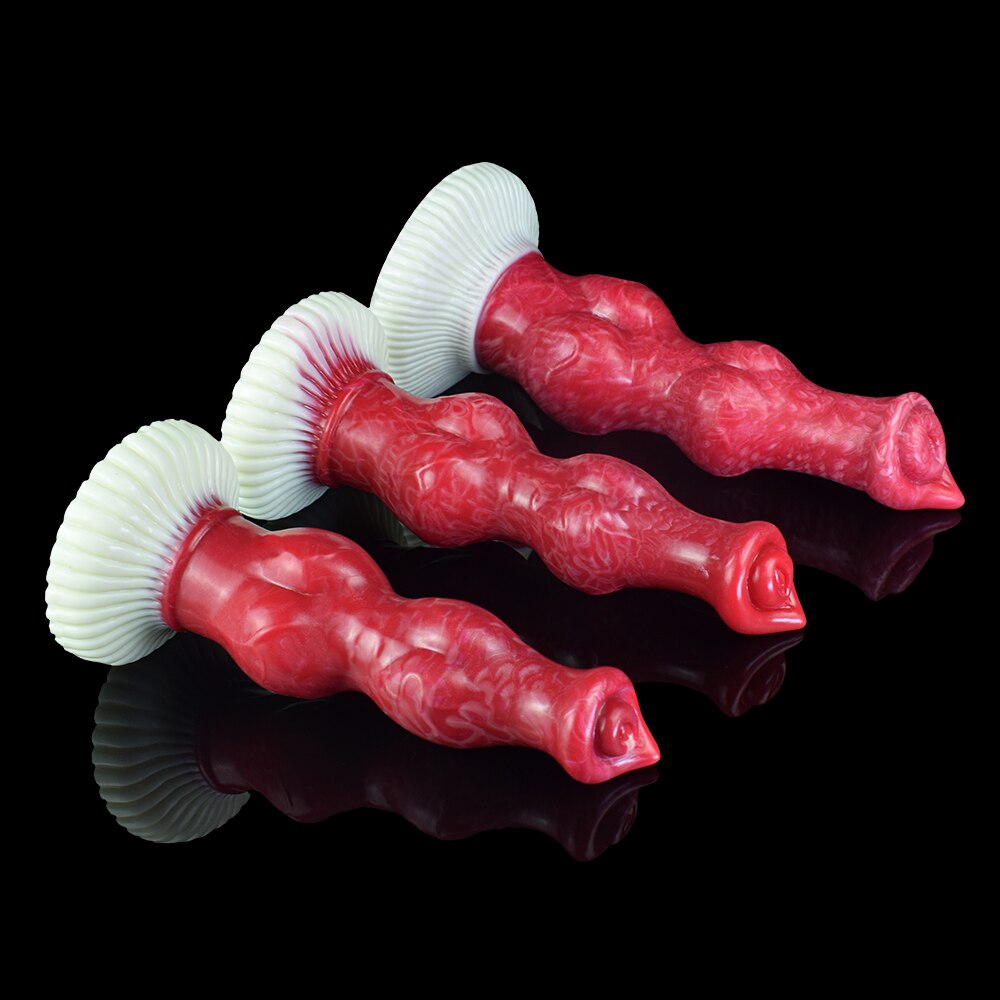 Large Red Silicone Beaded Sucker Knot Dog Dildo Sex Toy for Women Men Unisex Erotic Product Butt Plug