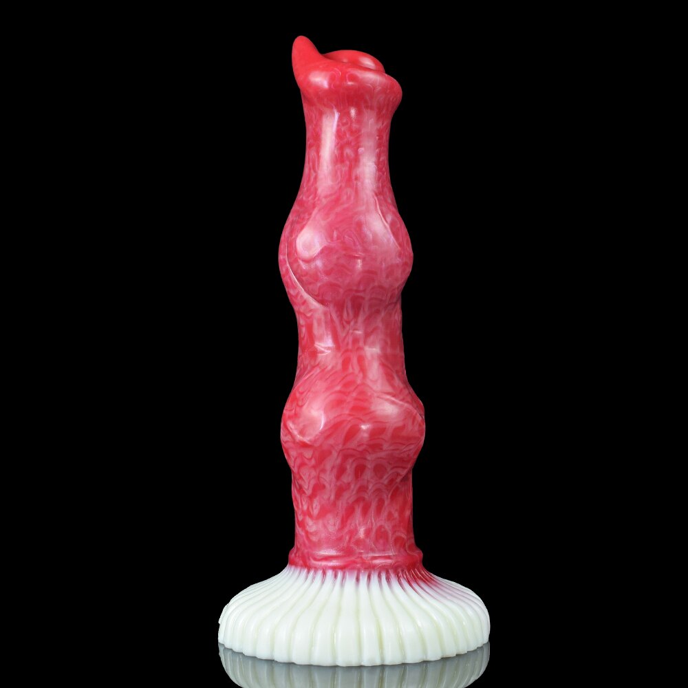 Large Red Silicone Beaded Sucker Knot Dog Dildo Sex Toy for Women Men Unisex Erotic Product Butt Plug