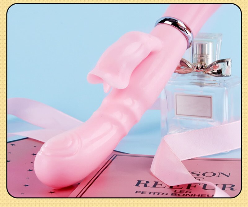 กระต่าย G Spot Dildo Vibrator เครื่องกระตุ้นคลิทอริส อุปกรณ์สอดใส่สองแท่งสำหรับผู้หญิงผู้ใหญ่ช่วยเลียและกระตุ้นได้ในแท่งเดียว เซ็กซ์ทอย