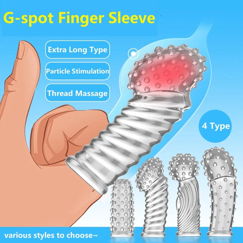 ถุงยางอนามัยแบบสวมนิ้ว G Spot สำหรับนวด ของเล่นผู้ใหญ่สำหรับผู้หญิง ช่วยสำเร็จความใคร่ มีปุ่มใหญ่ ของเล่นทางเพศสำหรับคู่รัก ของเล่นสำหรับผู้ใหญ่