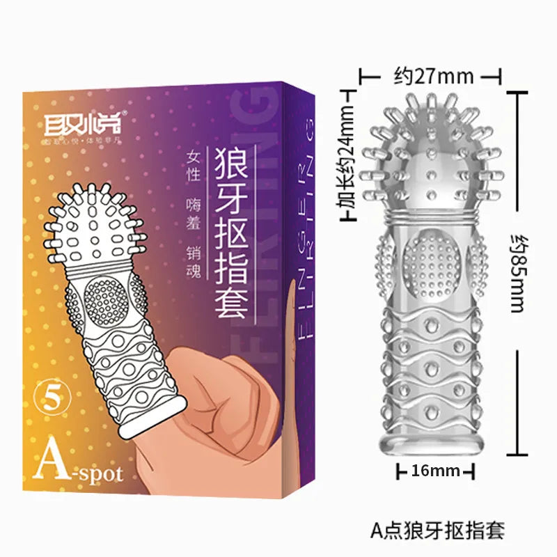 ถุงยางอนามัยแบบสวมนิ้ว G Spot สำหรับนวด ของเล่นผู้ใหญ่สำหรับผู้หญิง ช่วยสำเร็จความใคร่ มีปุ่มใหญ่ ของเล่นทางเพศสำหรับคู่รัก ของเล่นสำหรับผู้ใหญ่
