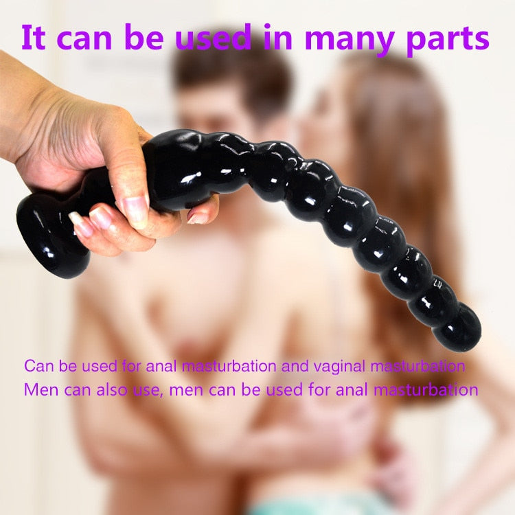 Anus Backyard Beads จุกเสียบก้นแบบยาวพร้อมฐานจุ๊บยางสำหรับนวดต่อมลูกหมาก ของเล่นทางเพศสำหรับผู้หญิง ผู้ชาย ผลิตภัณฑ์สำหรับผู้ใหญ่